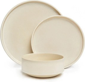 Malia 18 db-os krémszínű agyagkerámia étkészlet - Bonami selection