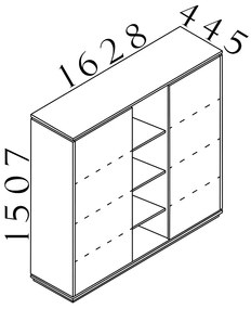 Creator magas szekrény 162,8 x 44,5 x 150,7 cm, antracit / fehér