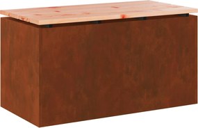 vidaXL Kerti pad Rozsdás 80 x 40 x 43 cm időjárásálló acél