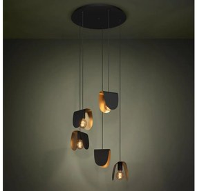 Eglo 390183 - Csillár zsinóron SERENARA 5xE27/40W/230V fekete/arany