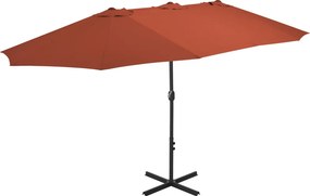 vidaXL terrakotta kültéri napernyő alumíniumrúddal 460 x 270 cm