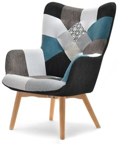 Fotel Nutri (patchwork + fekete). Akció -15%. 1110350