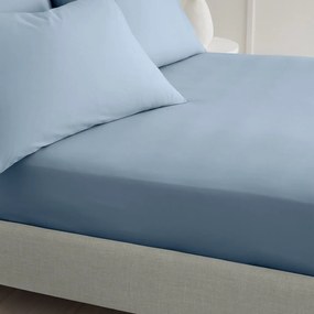 Kék gumis pamut-perkál lepedő 135x190 cm Cotton Percale – Bianca