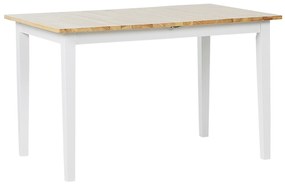 Természetes Fa És Fehér Bővíthető Étkezőasztal 120/150 x 80 cm HOUSTON Beliani