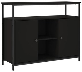 fekete szerelt fa tálalószekrény 100 x 35 x 80 cm