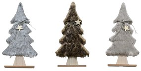AKCIÓ Díszítő karácsonyfa szőrmével LUSH 41 cm - különböző színek II. osztály Termék színe: Barna