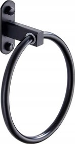 Fürdőszobai Törölközőtartó Kerek Szimpla 16 CM Fekete Loft Kör