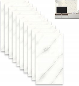 10X Öntapadós Panel Fehér Márvány Pvc Fali Laminált Panel 30CMX60CM