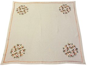 Hímzett terítő Levelek krém 85x85 cm TiaHome