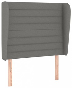sötétszürke szövet fejtámla szárnyakkal 83 x 23 x 118/128 cm
