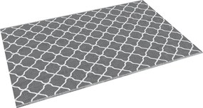 Outsunny Kerti Szőnyeg 182x274 cm Fordítható Szőnyeg Geometrikus Mintával, Vízálló Teraszra, Erkélyre, Udvarra, Kempinghez, Strandhoz Szürke és Fehér