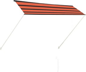 vidaXL narancssárga és barna feltekerhető napellenző 300 x 150 cm
