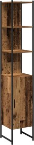 vidaXL Fürdőszoba Székény polcokkal Régi fa 33 x 33 x 185,5 cm Faanyag