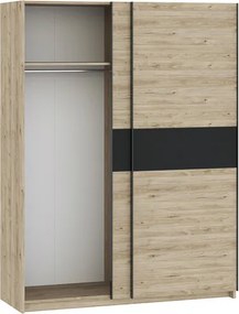 BERNO ruhásszekrény, 150 cm | Jackson hickory tölgy + Antracit
