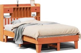 vidaXL viaszbarna tömör fenyőfa ágy matrac nélkül 135 x 190 cm