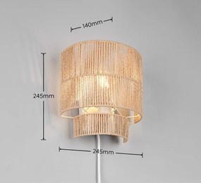 Natúr színű USB fali lámpa Satna – Reality