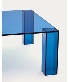 Kék üveg dohányzóasztal 85x85 cm Adularia – Kave Home