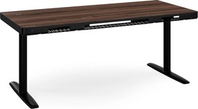 Elektromos ülő-álló íróasztal fiókkal és Qi vezeték nélküli töltővel fekete/dió, 1600 mm: ELLIS
