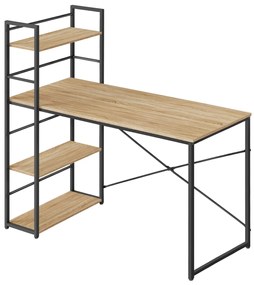 Íróasztal MAX 4.0 SONOMA polccal és fekete lábakkal 120x44 cm