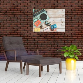 Kép - retro rádió (üvegen) (70x50 cm)