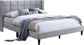 Ágy, 160x200, szürke Velvet szövet, BELATO