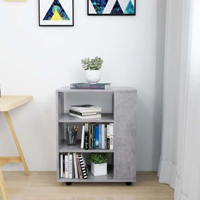 betonszürke szerelt fa kerekes szekrény 60 x 35 x 75 cm
