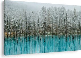 Kép - Türkiz tó, Biei, Japán (90x60 cm)