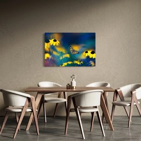 Kép - Sárga pillangó virággal (90x60 cm)