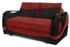 Rafi 2-es (ágyazható) kanapé, fekete - piros