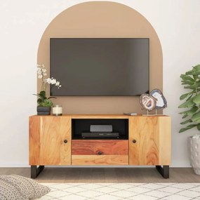 Tömör akácfa és szerelt fa TV-szekrény 105 x 33,5 x 46 cm
