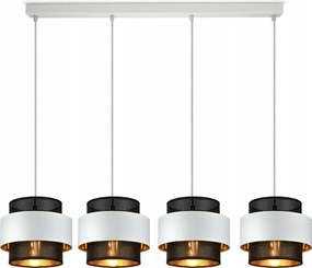 Függő lámpa Csillár Glamour Fehér Fekete Arany