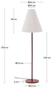 Terrakotta színű állólámpa textil búrával (magasság 153 cm) Navat – Kave Home
