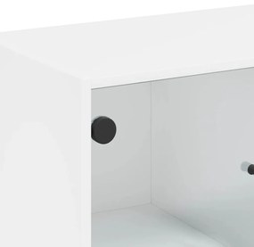fehér kisszekrény üvegajtókkal 68 x 37 x 75,5 cm