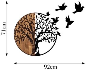 Fali dekoráció 71x92 cm fa/fém faág mintával