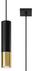 Sollux SL.0952 - Csillár zsinóron LOOPEZ 1xGU10/40W/230V fekete/arany