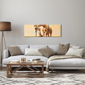 Kép - Zsiráfok (órával) (90x30 cm)