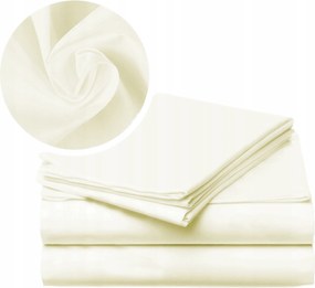 Lepedő 160x210 hagyományos gumi nélküli pamut 100% krémszínű