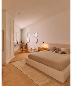 Bézs kárpitozott egyszemélyes ágy ágyrács nélkül 90x200 cm Blok – Kave Home