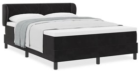 Boxspring Ágy Mattal Fekete 140x200 cm Bársonyos