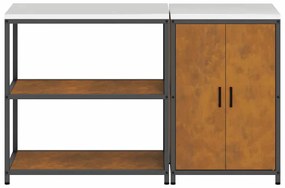 Konyhai Tároló Készlet polcokkal 2 pcs Rozsdás 150 x 50 x 92 cm