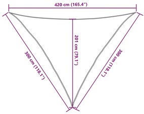 fekete HDPE napvitorla 160 g/m² 3 x 3 x 4,2 m