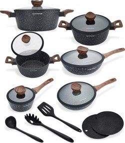 Márvány Edénykészlet 15EL. Gránit Bevonat Indukciós Gáz