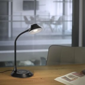 JUST LIGHT. 14414-18-LED Dimmelhető asztali lámpa beépített töltővel PUCKI LED/4,5W/230V fekete