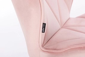 HR111CROSS Púderrózsaszín modern műbőr szék arany lábbal