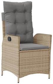 9 részes vegyes bézs polyrattan kerti étkezőgarnitúra párnákkal