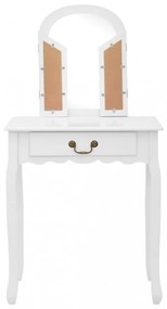 fehér császárfa MDF fésülködőasztal ülőkével 65x36x128 cm
