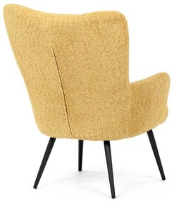 Füles fotel sárga bouclé szövettel. AK-W1206 YEL2