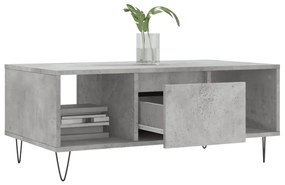 Betonszürke szerelt fa dohányzóasztal 90x50x36,5 cm