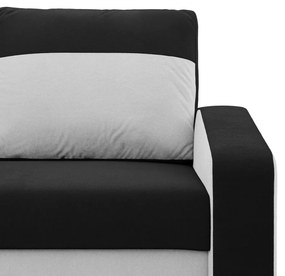 Hewlet kanapéágy, szövet anyag, hab töltet, fekete - fehér