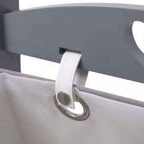 3 szintes sötétszürke fa kosárállvány 35 x 35 x 102 cm